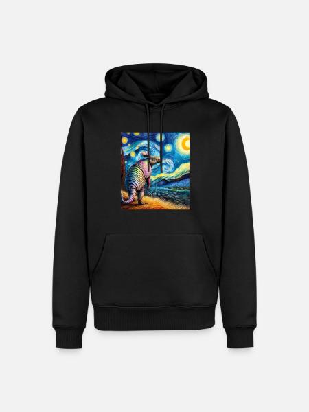 Armadillo Starry Night Painting - Men’s Premium Organic Hoodie - black