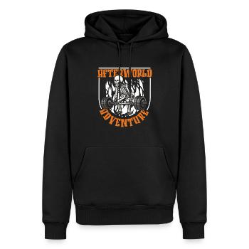 Gewichtheben Gewichtheber Skelett - Männer Premium Bio Hoodie - Schwarz - Vorne - Nico (187cm)