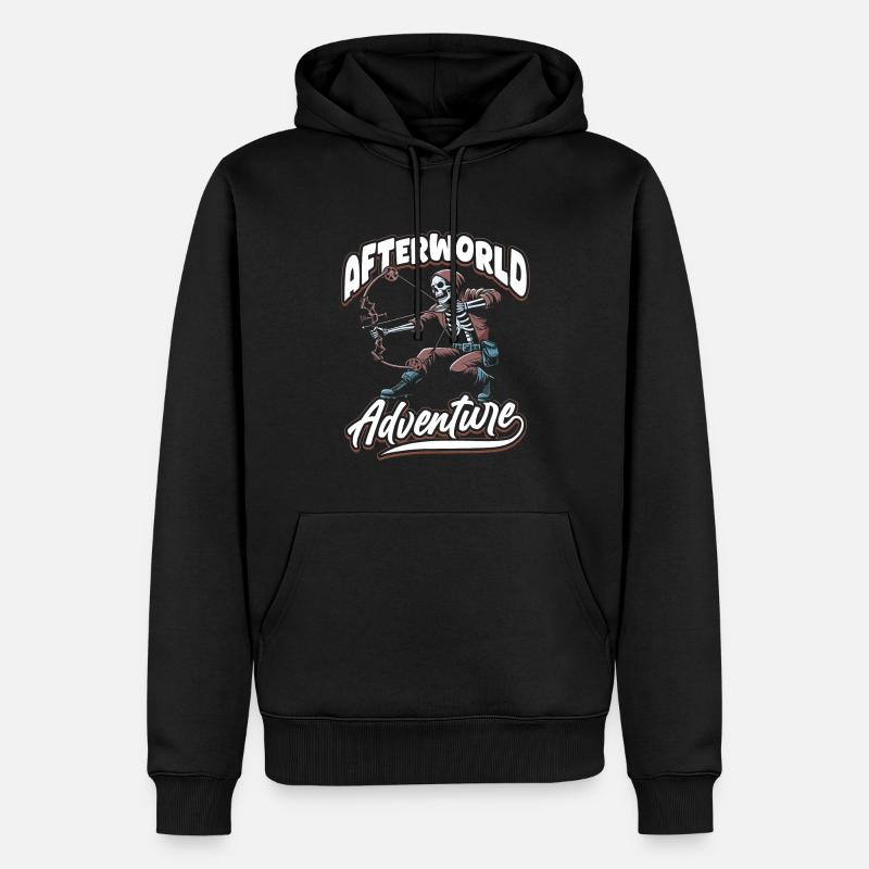 Bogenjagd Bogenjäger Skelett - Männer Premium Bio Hoodie - Schwarz