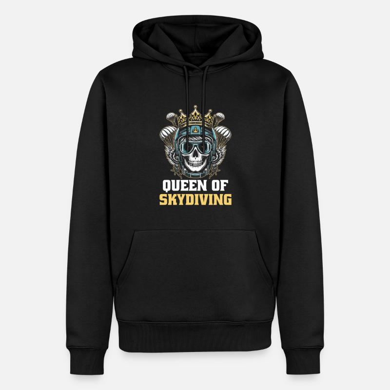 Crâne de parachutiste parachutiste - Sweat à capuche Premium bio Homme - noir