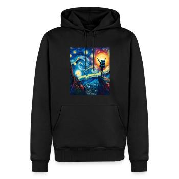 Routard Randonnée Camping Randonnée Sternennach - Sweat à capuche Premium bio Homme - noir - Devant - Nico (187cm)