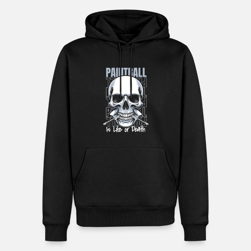 Paintball Schädel - Männer Premium Bio Hoodie - Schwarz