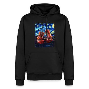 Boxer Boxhandschuhe Sternennacht Gemälde - Männer Premium Bio Hoodie - Schwarz - Vorne - Nico (187cm)