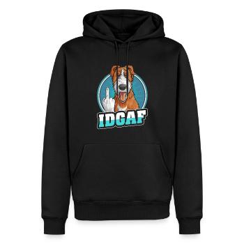 Irish Wolfhound Idgaf - Sweat à capuche Premium bio Homme - noir - Devant - Nico (187cm)