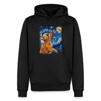 Bruxelles Griffon Chien Nuit étoilée Peinture - Sweat à capuche Premium bio Homme - noir - Devant - Nico (187cm)