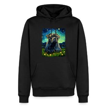 Cane Corso Chien Nuit étoilée Peinture - Sweat à capuche Premium bio Homme - noir - Devant - Nico (187cm)