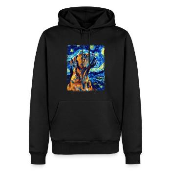 Cane Corso Hund Sternennacht Gemälde - Männer Premium Bio Hoodie - Schwarz - Vorne - Nico (187cm)