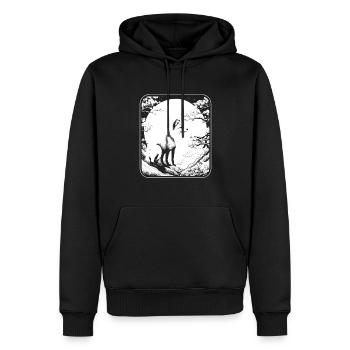 Fuchs Japan Cherry Blossom Moon - Männer Premium Bio Hoodie - Schwarz - Vorne - Nico (187cm)
