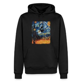 Sorcière Halloween Sorcières Occulte Nuit étoilée Peinture - Sweat à capuche Premium bio Homme - noir - Devant - Nico (187cm)