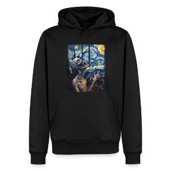 Peinture Zombie Nuit Étoilée - Sweat à capuche Premium bio Homme - noir - Devant - Nico (187cm)