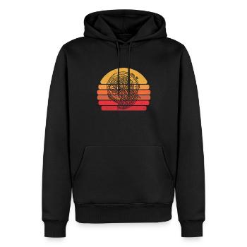 Deutsche Dogge Moon Phases - Männer Premium Bio Hoodie - Schwarz - Vorne - Nico (187cm)