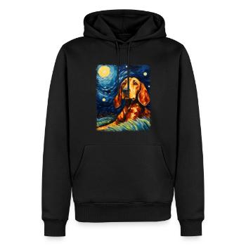Coonhound chien Nuit étoilée Peinture - Sweat à capuche Premium bio Homme - noir - Devant - Nico (187cm)