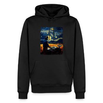 Disc Jockey Lecteur de musique DJ Turntable Stars - Sweat à capuche Premium bio Homme - noir - Devant - Nico (187cm)