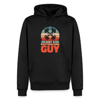 Bodybuilder Bodybuilding Just A Bodybuilding Guy - Men’s Premium Organic Hoodie - black - Front - Nico (187cm)