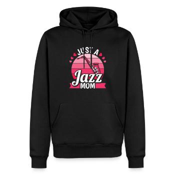 Musique jazz juste une maman jazz - Sweat à capuche Premium bio Homme - noir - Devant - Nico (187cm)