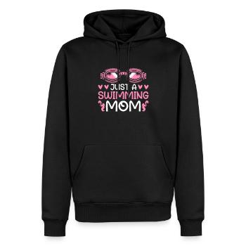 Schwimmen Schwimmer Mutter Just A Swimming Mom - Männer Premium Bio Hoodie - Schwarz - Vorne - Nico (187cm)