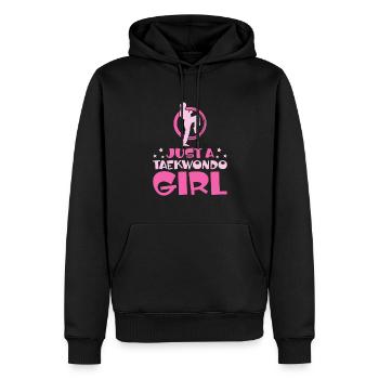 Taekwondo juste une fille de taekwondo - Sweat à capuche Premium bio Homme - noir - Devant - Nico (187cm)