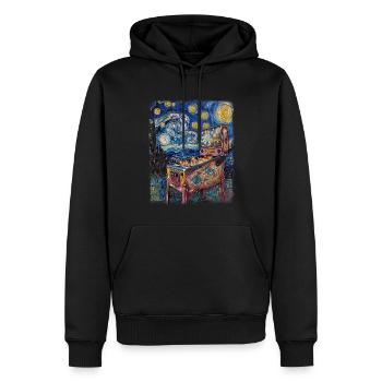 Flipper Arcade Spiel Maschine Sternennacht Malerei - Männer Premium Bio Hoodie - Schwarz - Vorne - Nico (187cm)