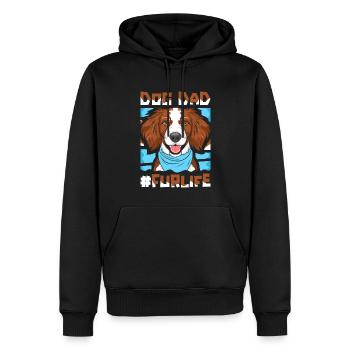 Brittany Épagneul Père Chien Papa Pour La Vie - Sweat à capuche Premium bio Homme - noir - Devant - Nico (187cm)