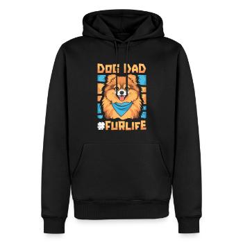 Pomeranian Vater Dog Dad Fur Life - Männer Premium Bio Hoodie - Schwarz - Vorne - Nico (187cm)