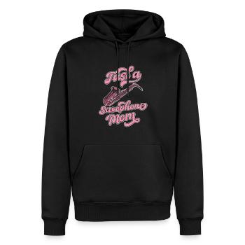 Saxophon Saxofon Juste une maman saxophone - Sweat à capuche Premium bio Homme - noir - Devant - Nico (187cm)
