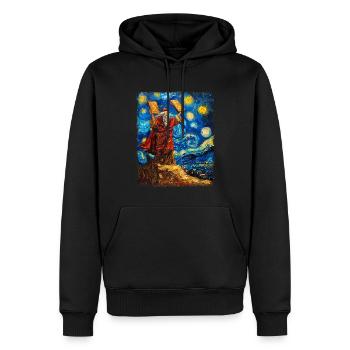 Moses Jüdisch Israel Christlich Sternennacht Gemäl - Männer Premium Bio Hoodie - Schwarz - Vorne - Nico (187cm)