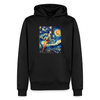 Fusée Astronomie Espace Fusée Spatiale Nuit Étoilée Ma - Sweat à capuche Premium bio Homme - noir - Devant - Nico (187cm)