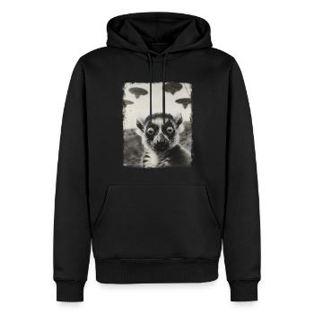 Lémurien Ringtail OVNI Alien Alien Selfie - Sweat à capuche Premium bio Homme - noir - Devant - Nico (187cm)