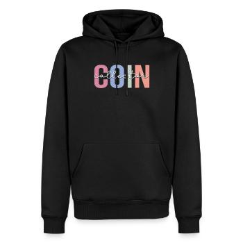 Pièces de collection Pièces de collection Pièces de collection Expert en pièces de monnaie - Sweat à capuche Premium bio Homme - noir - Devant - Nico (187cm)
