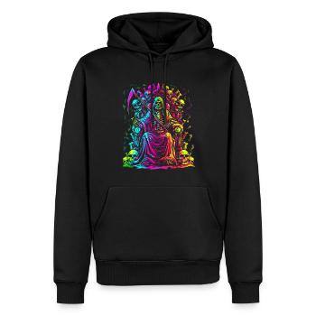 Sensenmann Der Totenschädel Popart - Männer Premium Bio Hoodie - Schwarz - Vorne - Nico (187cm)
