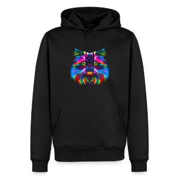 Chat de l’Himalaya Popart - Sweat à capuche Premium bio Homme - noir - Devant - Nico (187cm)