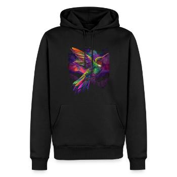 Kolibri Vogel Popart - Männer Premium Bio Hoodie - Schwarz - Vorne - Nico (187cm)