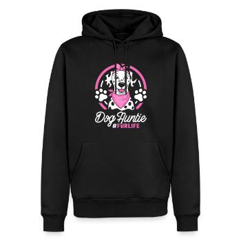 Chien Dalmatien Tante Pour La Vie - Sweat à capuche Premium bio Homme - noir - Devant - Nico (187cm)