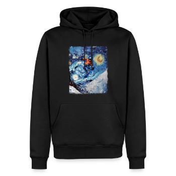 Snowboard Snowboard Snowboarder Nuit étoilée Ma - Sweat à capuche Premium bio Homme - noir - Devant - Nico (187cm)