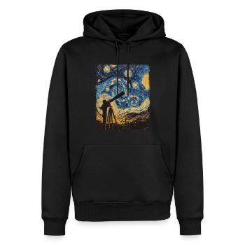 Stargazing Stargazer Astronomy Starry Night Painter - Men’s Premium Organic Hoodie - black - Front - Nico (187cm)