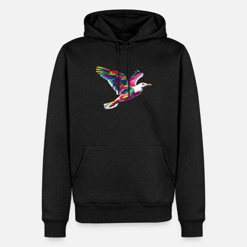 Seemöwe Möwe Seevogel Popart - Männer Premium Bio Hoodie - Schwarz