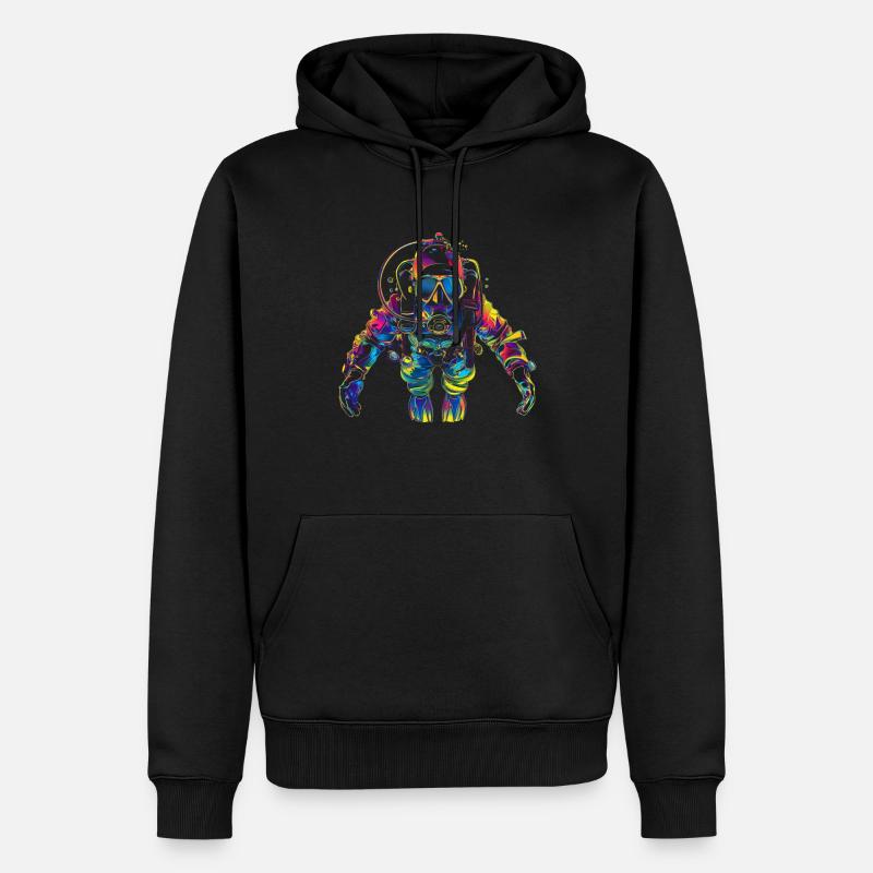 Plongée sous-marine Diver Popart - Sweat à capuche Premium bio Homme - noir