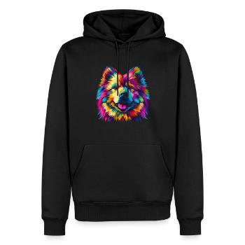 Samojeden Hund Popart - Männer Premium Bio Hoodie - Schwarz - Vorne - Nico (187cm)