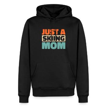 Skifahren Apres Ski Just A Skiing Mom - Männer Premium Bio Hoodie - Schwarz - Vorne - Nico (187cm)