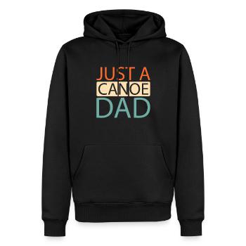 Canoë Canoéiste Juste un papa canoë - Sweat à capuche Premium bio Homme - noir - Devant - Nico (187cm)