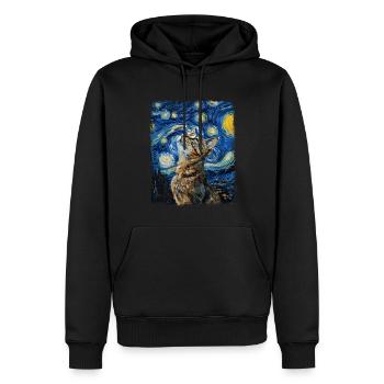 Tabby Katze Orange Katze Sternennacht Malerei - Männer Premium Bio Hoodie - Schwarz - Vorne - Nico (187cm)