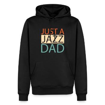 Musique jazz juste un papa jazz - Sweat à capuche Premium bio Homme - noir - Devant - Nico (187cm)