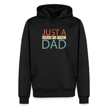 Haltérophilie Haltérophilie - Sweat à capuche Premium bio Homme - noir - Devant - Nico (187cm)