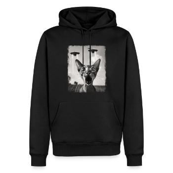Orientalisch Kurzhaar Katze UFO Alien Außerirdisch - Männer Premium Bio Hoodie - Schwarz - Vorne - Nico (187cm)