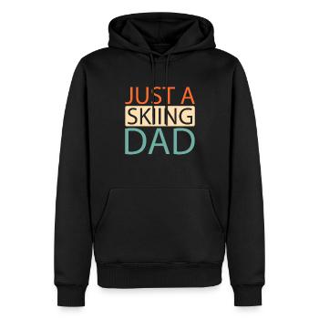 Skifahren Apres Ski Just A Skiing Dad - Männer Premium Bio Hoodie - Schwarz - Vorne - Nico (187cm)
