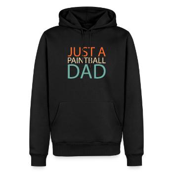 Paintball Just A Paintball Dad - Männer Premium Bio Hoodie - Schwarz - Vorne - Nico (187cm)