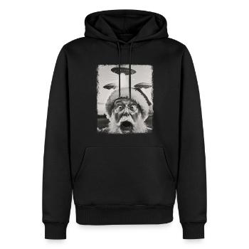 Père Noël Noël OVNI extraterrestres - Sweat à capuche Premium bio Homme - noir - Devant - Nico (187cm)