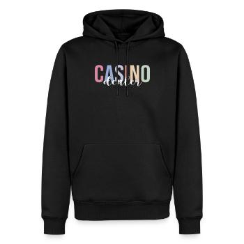 Casino Croupier Poker Jeux d’argent - Sweat à capuche Premium bio Homme - noir - Devant - Nico (187cm)