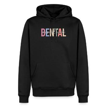 Assistante dentaire Hygiéniste dentaire Dentiste - Sweat à capuche Premium bio Homme - noir - Devant - Nico (187cm)