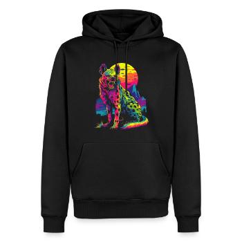 Hyène, Afrique, Animal Safari Popart - Sweat à capuche Premium bio Homme - noir - Devant - Nico (187cm)